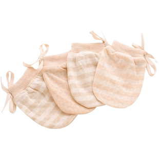 婴儿手套防抓脸新生儿防抓宝宝护手套可啃咬婴幼儿小纯棉儿童春秋