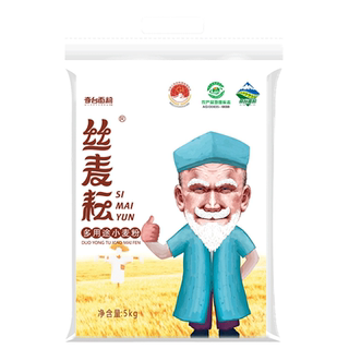 新疆丝麦耘面粉多用途粉5kg/袋中筋精制粉家用通用面包馒头饺子