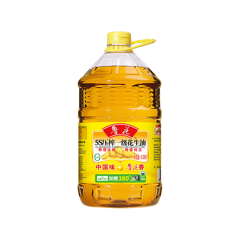 鲁花5S压榨一级花生油6.38L×1桶