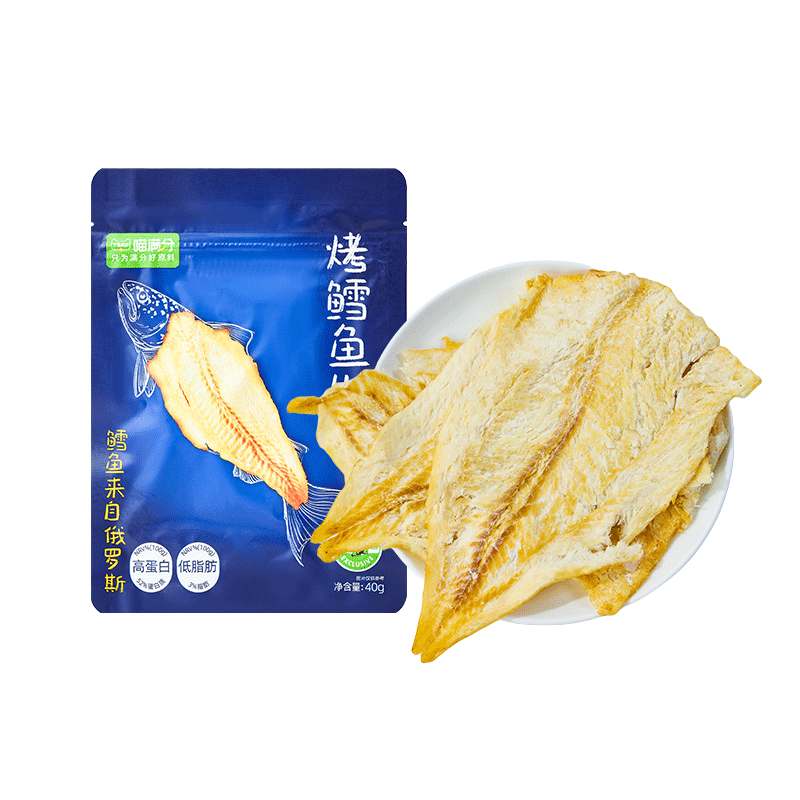 猫超臻选烤鳕鱼片40g休闲小零食高蛋白低脂即食海味