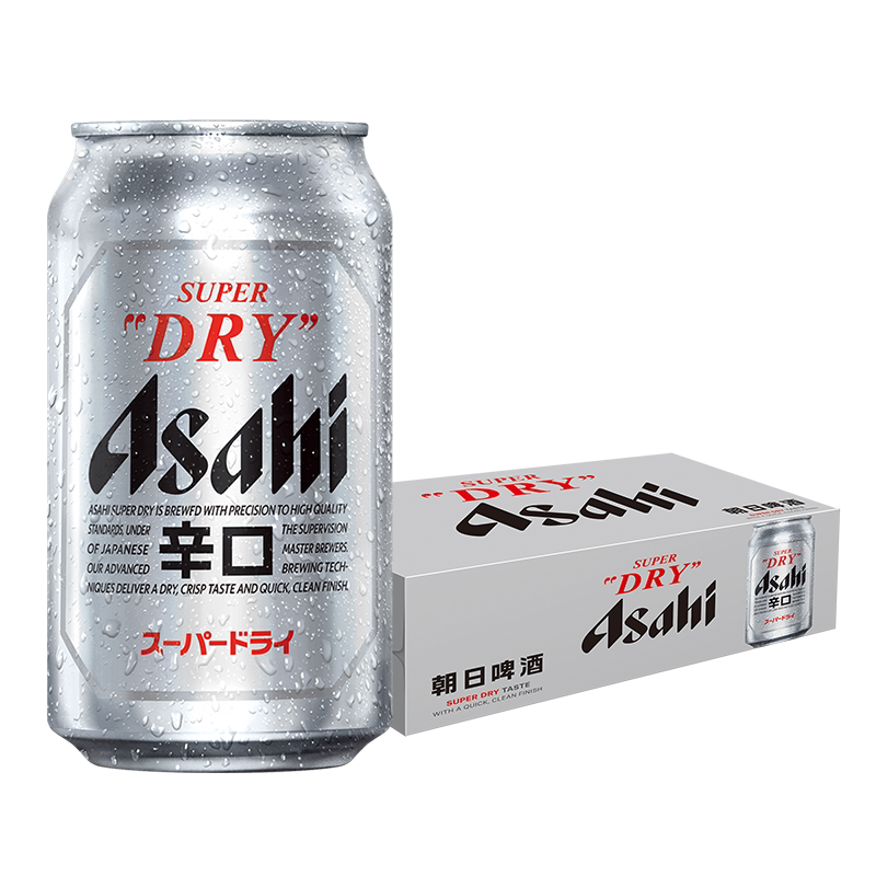 【下拉领大额补贴】Asahi朝日啤酒超爽生啤酒日式辛口330ml*15罐