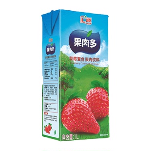 汇源果肉多草莓复合1000ml/盒浓缩果汁饮料饮品