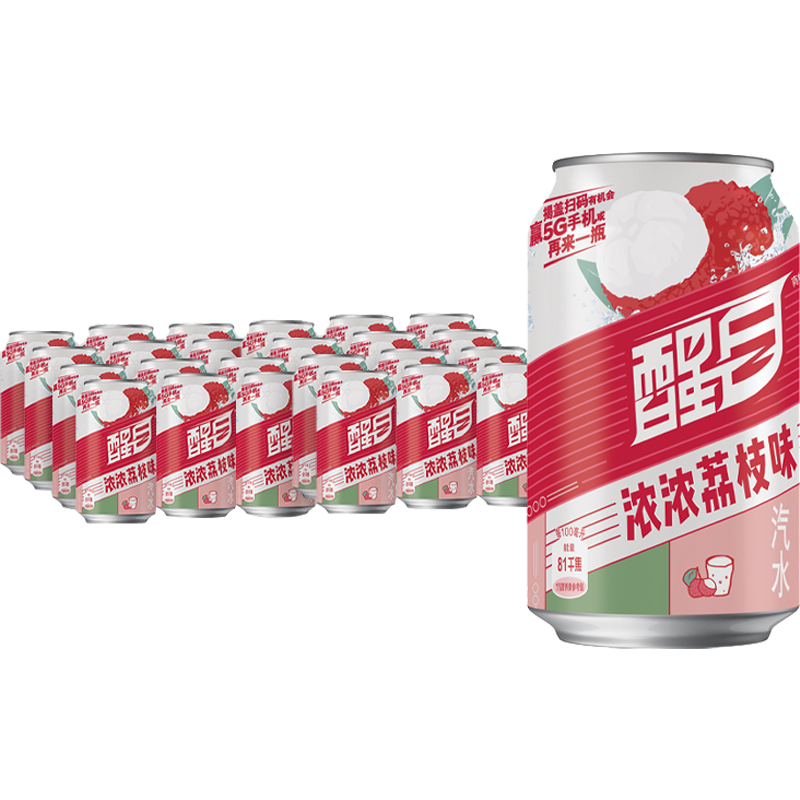可口可乐含汽饮料醒目荔枝口味330ml*24罐官方出品
