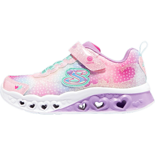 【下拉享淘金币】斯凯奇儿童运动鞋春秋发光鞋子新款女童闪灯鞋