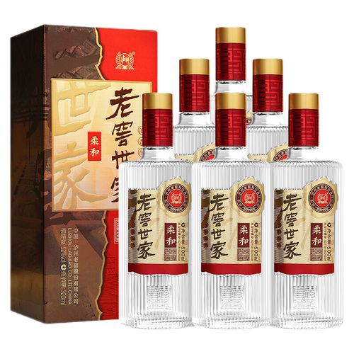 泸州老窖世家柔和52度500ml*6瓶整箱浓香白酒口粮酒宴请送礼