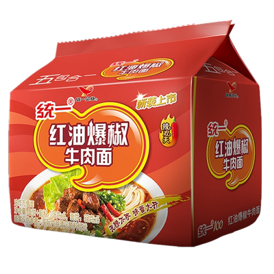 统一红油爆椒牛肉面方便面
