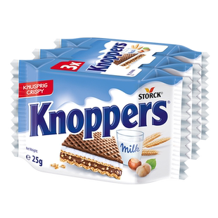 Knoppers优力享威化饼干德国进口网红休闲食品办公小零食3包-75g
