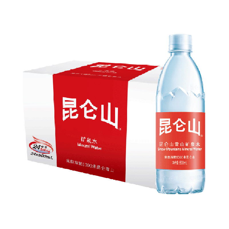 昆仑山天然弱碱性矿泉水500ml*24