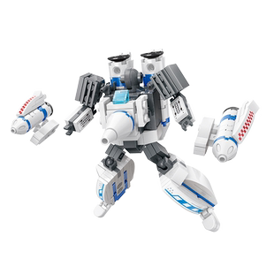 启蒙积木玩具五合一太空战甲火箭火星月球车飞机机甲礼物