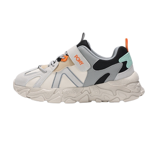 PONY波尼童鞋春秋新款米色运动缓震复古休闲鞋241K1MD03GR