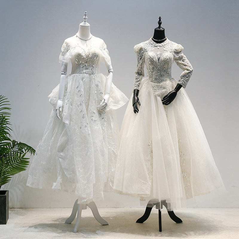 婚纱模特道具女服装店橱窗黑白色