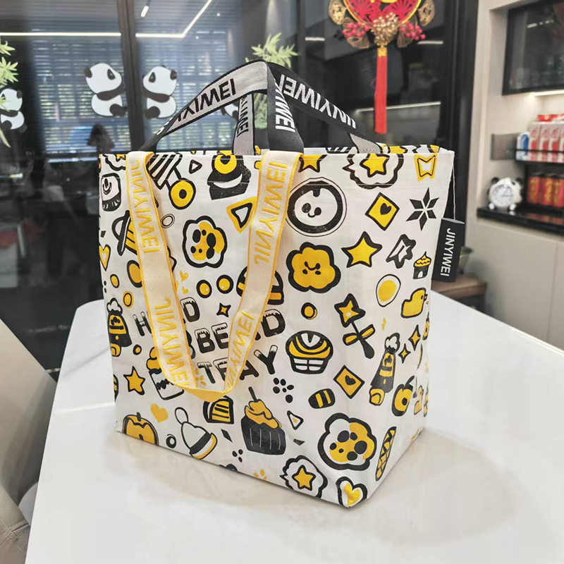 编织袋单肩双手提休闲收纳袋礼品袋卡通支持彩印