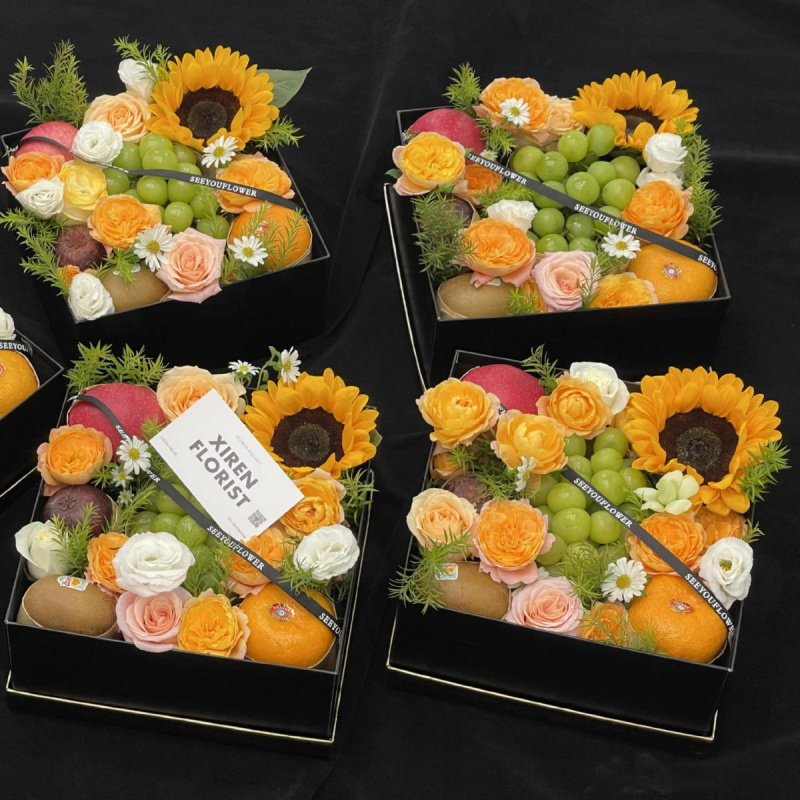 方形透明开窗套二鲜花礼品包装玫瑰花盒水果礼盒礼物空盒七夕花盒