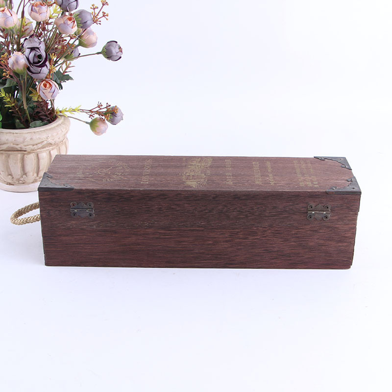 源头简约时尚红酒盒单支松木复古包装木质酒盒礼品木盒