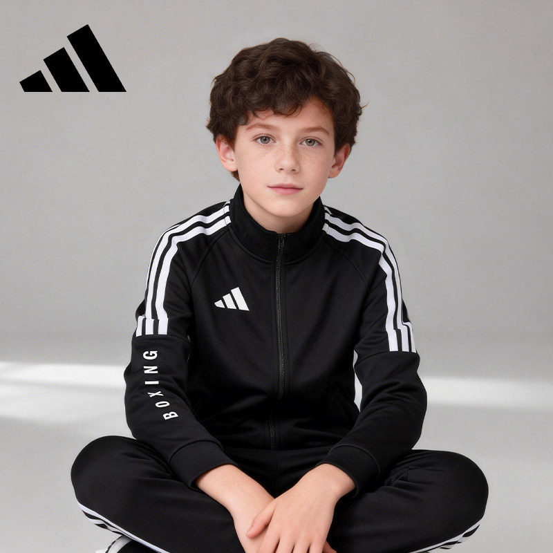 adidas阿迪达斯童装男童套装运动夹克春夏正品新款立领儿童外套
