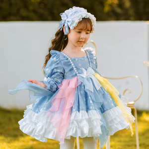 原创正版洛丽塔女童公主裙秋季新款西班牙蓬蓬裙洋装长袖连衣裙冬
