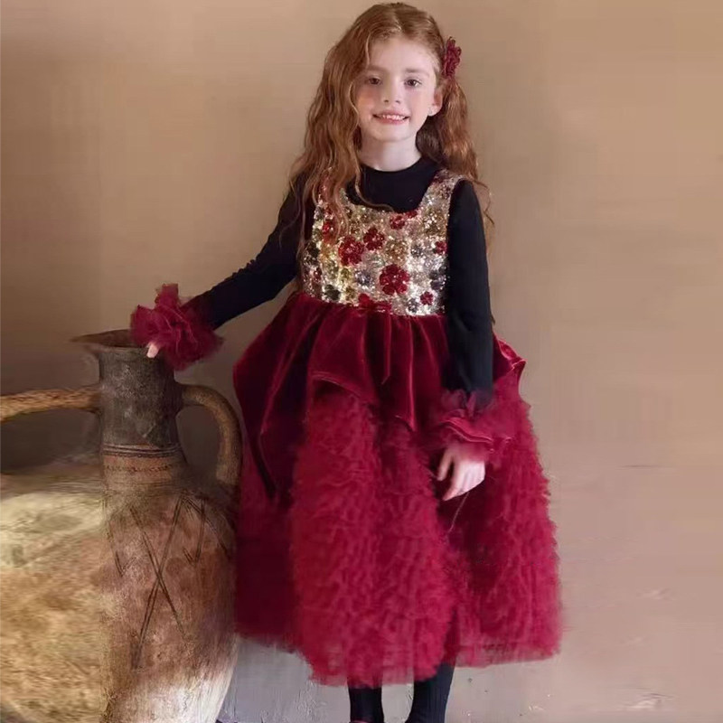 女童洛丽塔连衣裙两件套套装秋冬新中式亮片春节年服公主风蛋糕裙,模玩/动漫/周边/娃圈三坑/桌游,童装lolita洛丽塔,淘宝优惠券,粉丝福利购,淘宝优惠卷