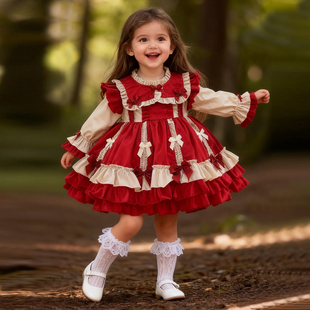 女童洛丽塔公主裙秋冬新款 连衣裙 儿童洋气连衣裙女宝宝lolita长袖