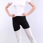 健身健美操裤 红雨舞蹈短裤 紧身运动短裤 打底裤 黑 成人女芭蕾练功裤