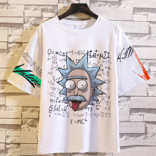 衣服 潮牌Rick和Morty爱情公寓半袖 瑞克与和莫蒂联名t恤短袖 男夏季