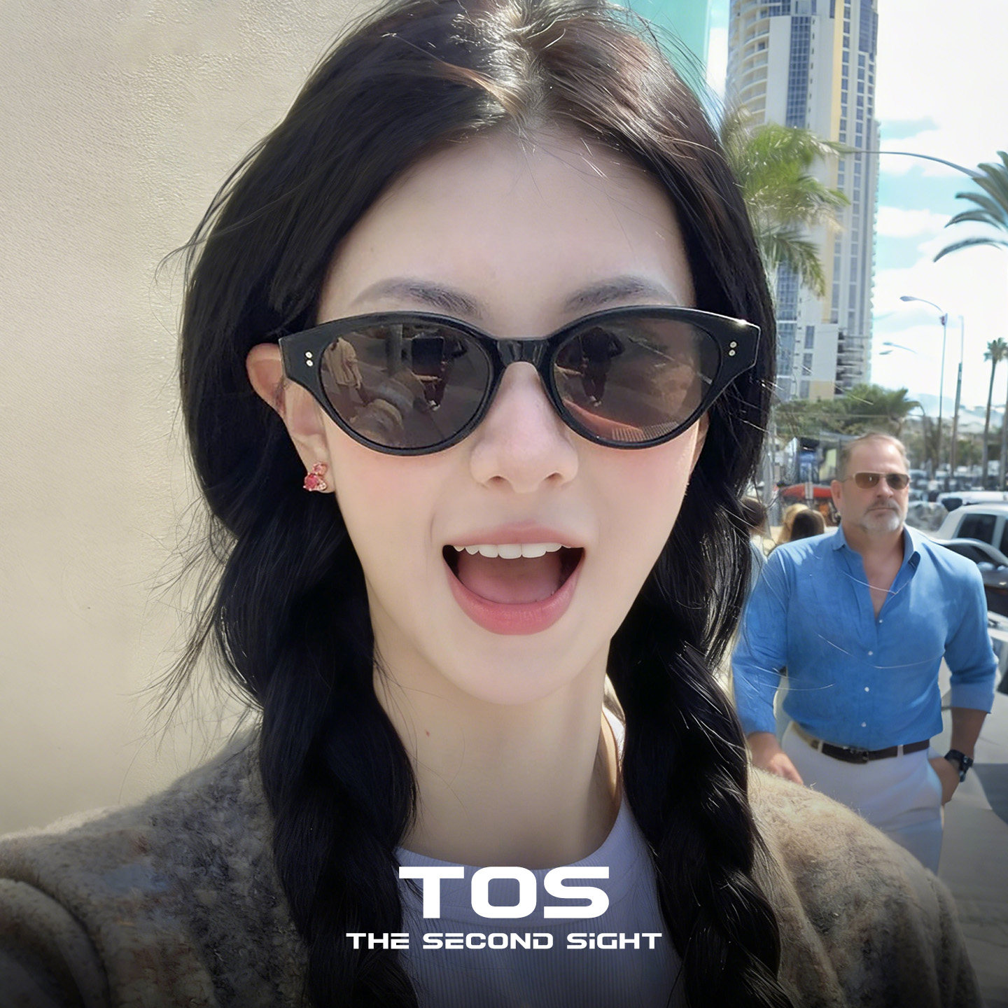 复古猫眼墨镜女偏光防紫外线防晒高级感海边度假2026新款太阳镜