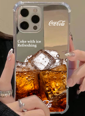 冰可乐适用iPhone17苹果15手机壳16ProMax夏日XS荣耀90Pro镜面华为Mate50pro小米OPPO饮料K60夏天Note12情侣9