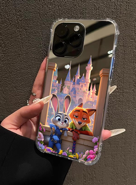 疯狂动物城2适用iPhone17苹果15手机壳16ProMax狐狸兔子CP荣耀90尼克朱迪15华为Mate镜面P80女oppo小米vi三星