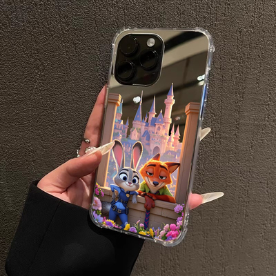 疯狂动物城2适用iPhone17苹果15手机壳16ProMax狐狸兔子CP荣耀90尼克朱迪15华为Mate镜面P80女oppo小米vi三星