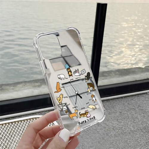 迪丽热巴同款狗狗适用iPhone17苹果14手机壳16ProMax荣耀90日记时钟15华为Mate70Pro镜面P80可爱小米vivo女13