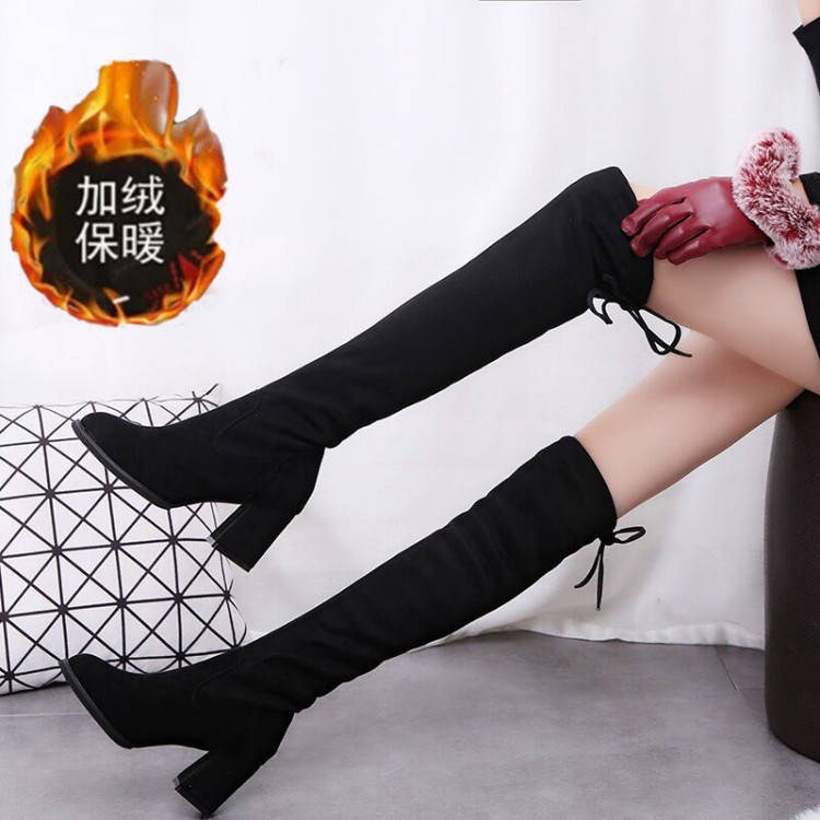 长靴女过膝靴高跟性感靴子2023秋季新款高筒骑士靴瘦腿弹力长筒靴,女鞋,骑士靴,淘宝优惠券,粉丝福利购,淘宝优惠卷