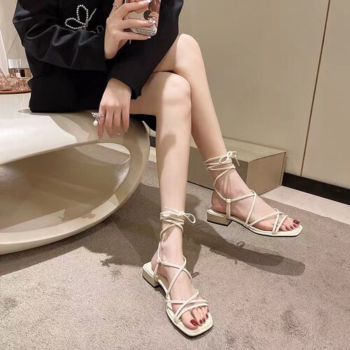 中跟罗马凉鞋配裙子凉鞋女夏季