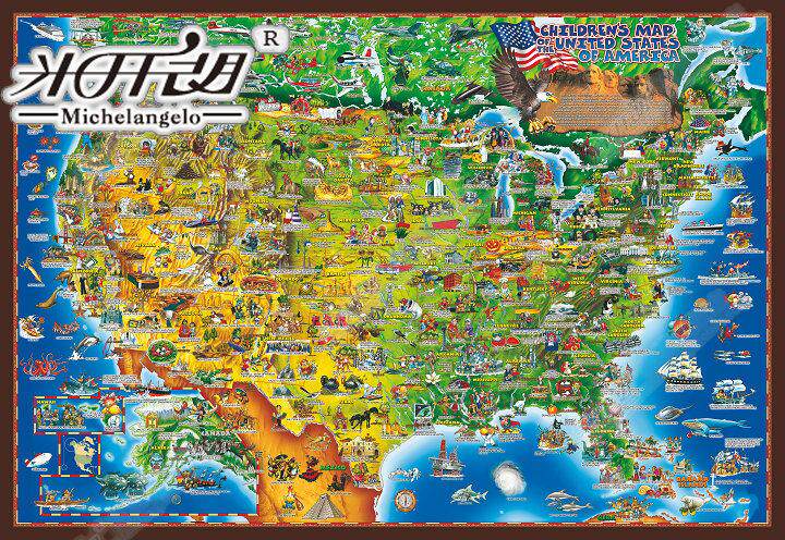 【米开朗】美国地理（英文版） 1000片纸质拼图 进口品质