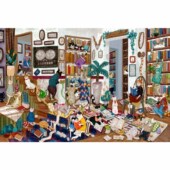 米开朗拼图猫1000卡通动漫玩具 成人益智礼物定制 猫猫图书馆