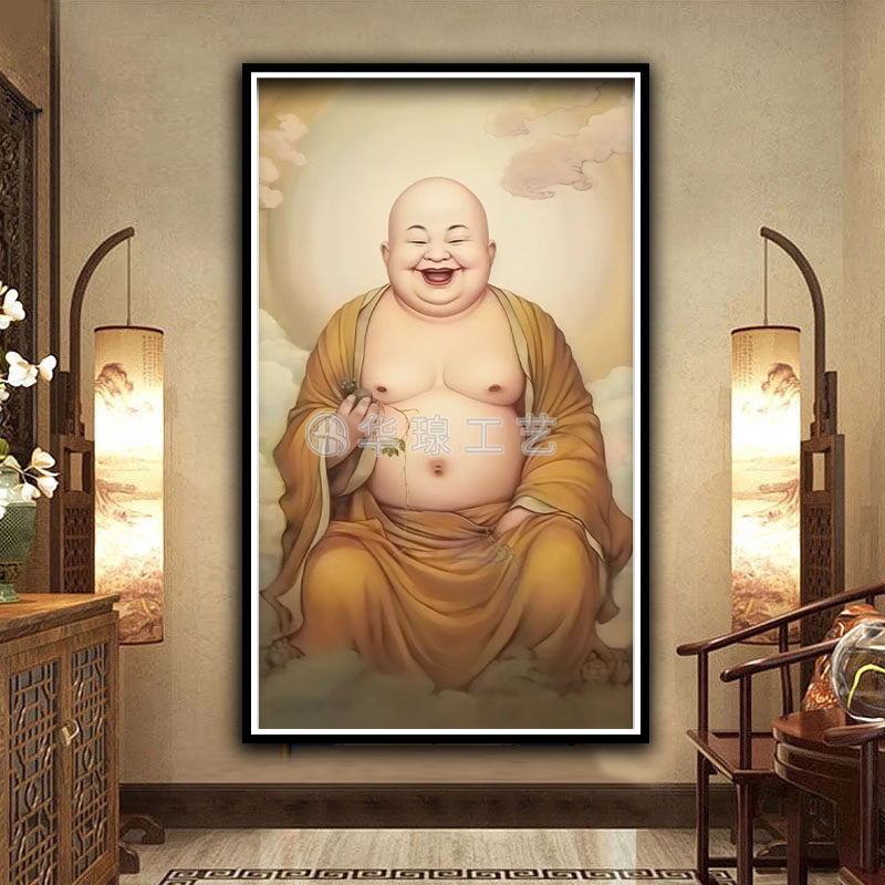弥勒佛十字绣2024新款客厅大肚佛笑佛家用画像自己手工佛像钻石画