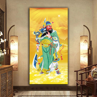 关羽十字绣2025新款关公关二爷珈蓝菩萨佛像家用画像全砖钻石画