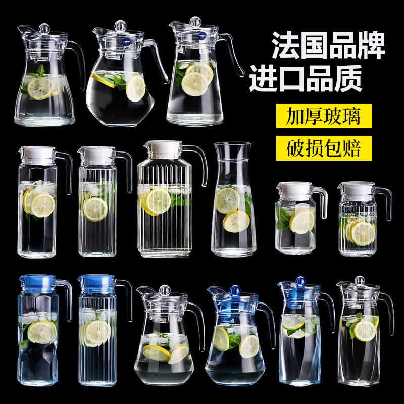 日本进口冷水壶玻璃家用泡茶壶耐高温加厚扎壶大容量饭店专用