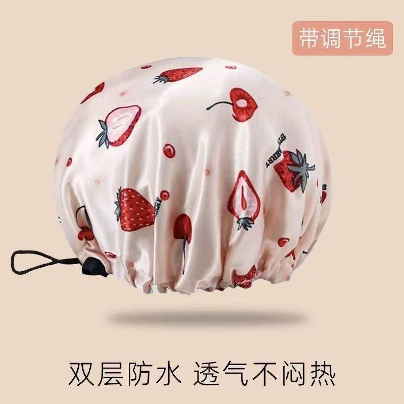 日本精工可调节大小双层加厚浴帽女防水洗澡头套发膜专用沐浴帽子