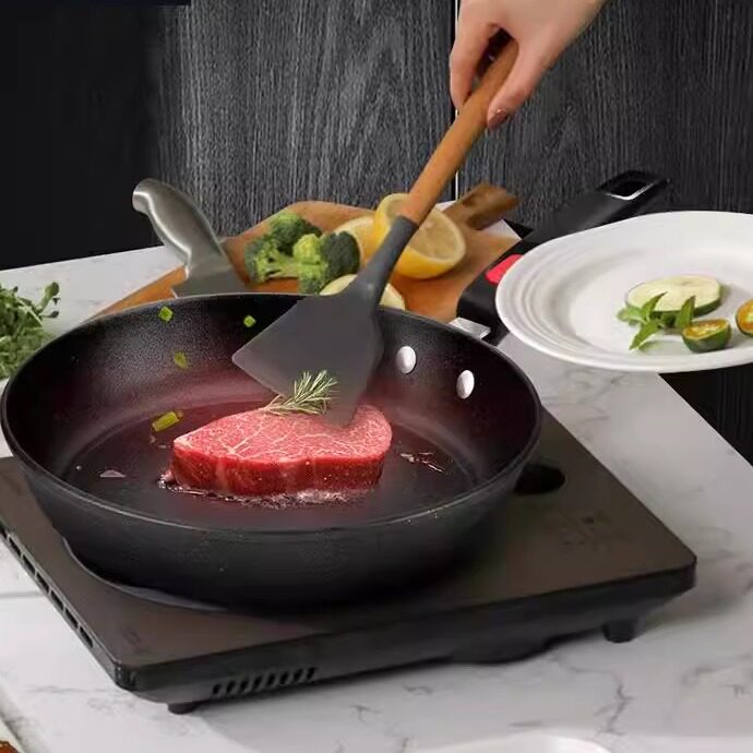 日本麦饭石三件套锅不粘锅套装炒菜锅煎锅汤锅跨境锅具套装礼品锅