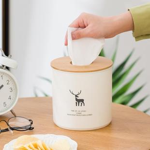 日本进口精工卷纸盒桌面圆筒纸巾盒家用客厅茶几抽纸盒简约现代