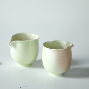 景德镇高温颜色釉纯手工陶瓷公道杯功夫茶具大容量公杯茶海分