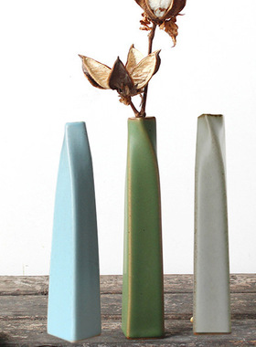 厂家景德镇陶瓷花瓶小号简约装饰家居摆件北欧风干花复古花器