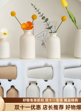 跨境八卦客厅黄铜挂件新款电商三件套花瓶治愈带珍珠棉包装酒店