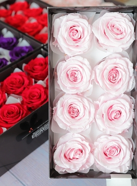大地农园05203/03800diy材料包4-5cm中号8朵装进口永生花玫瑰