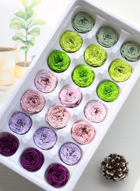 等花来国产巧克力永生花奥斯汀玫瑰2-3cm手工diy材料特价b级花材