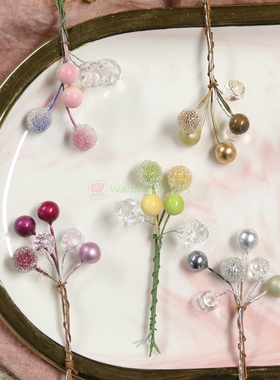 永生花珍珠23680/23200/23700彩色珠子大地进口保鲜花幻彩珠