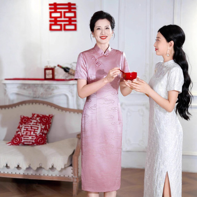一珂锦绣女装喜妈妈礼服戚薇国风服饰2026新款苏之绣梦回故里旗袍