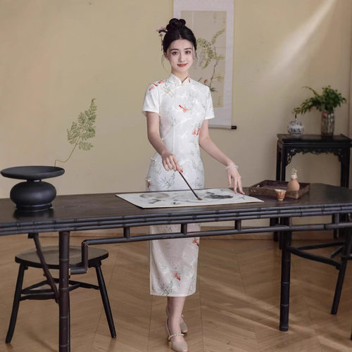 一珂锦绣女装懿菲奥黛2026新款一城风絮俏娘鱼年轻新中式绝美旗袍
