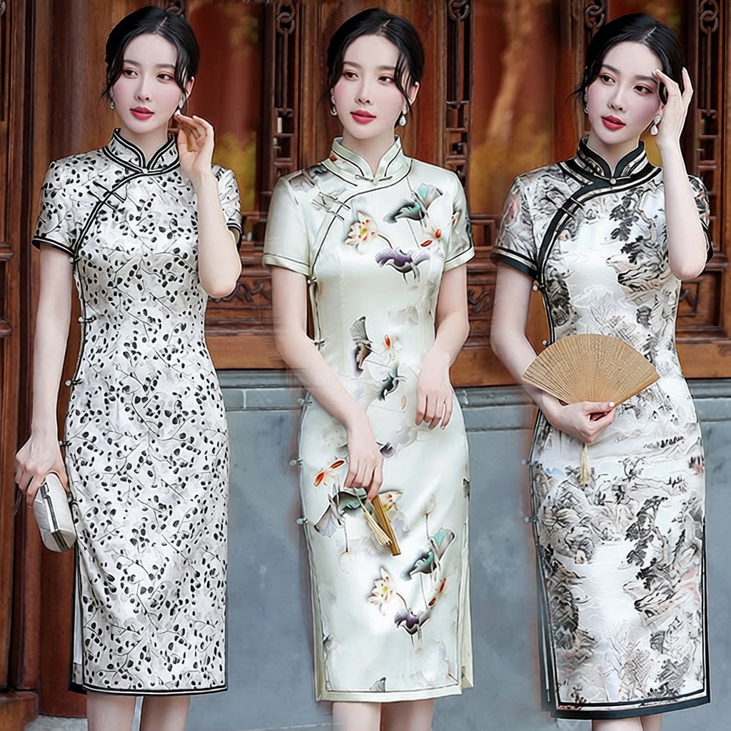 织布鸟女装名兰世家2026新款雀之恋茉希蔓楼兰壹美佳人旗袍裙正品 - 实物图