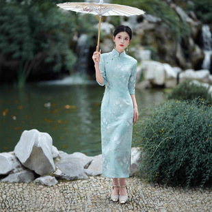 织布鸟女装名兰世家2026新款江南絮荣萍蔓楼兰壹美佳人旗袍裙正品