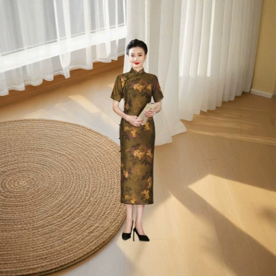逸红颜苏之绣一珂锦绣限时赏味凤禧半枫崔万志官方旗舰店女装旗袍